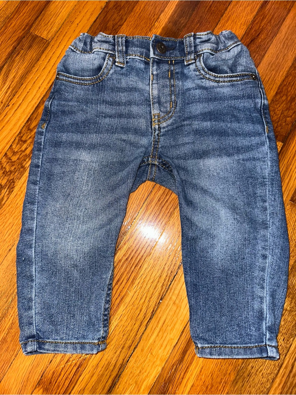 OshKosh B'gosh Dark Blue Denim Jeans with Gold Stitching